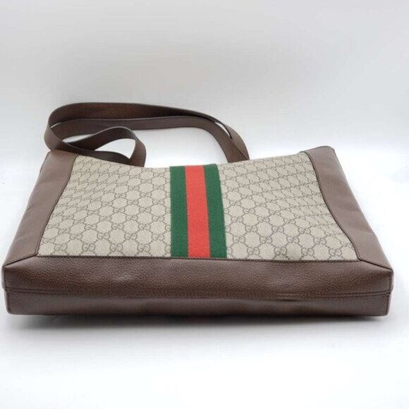 GUCCI Ophidia Brown Canvas Shoulder Bag 735-070624 - Picture 7 of 15